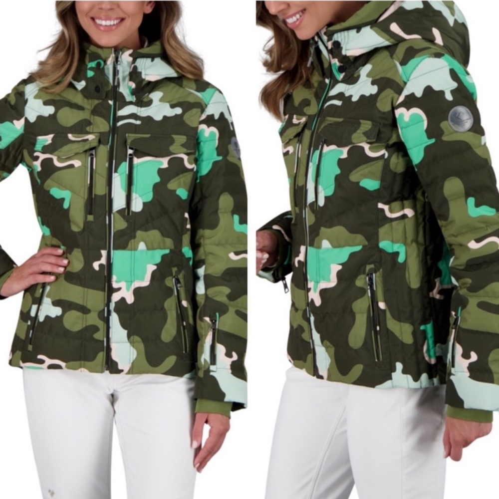 Obermeyer Devon Down Ski Snow Jacket Coat in Jasmint Camo